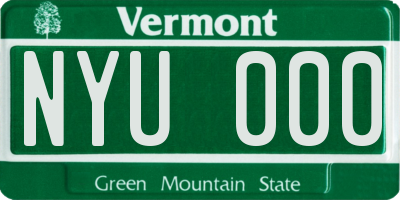 VT license plate NYU000