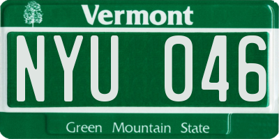 VT license plate NYU046