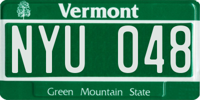 VT license plate NYU048