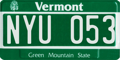 VT license plate NYU053
