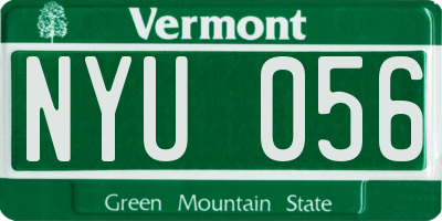 VT license plate NYU056