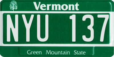 VT license plate NYU137