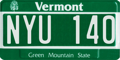 VT license plate NYU140