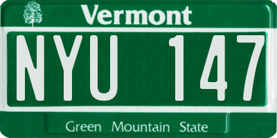 VT license plate NYU147