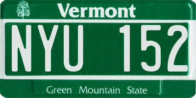 VT license plate NYU152