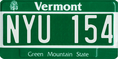 VT license plate NYU154