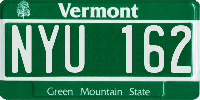 VT license plate NYU162