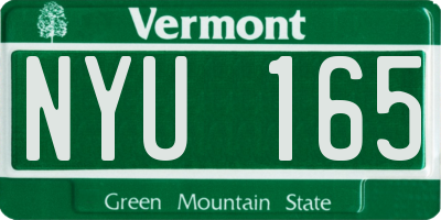 VT license plate NYU165