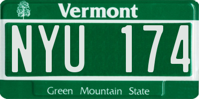 VT license plate NYU174