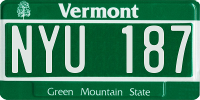 VT license plate NYU187