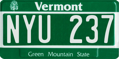 VT license plate NYU237