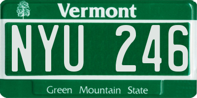 VT license plate NYU246