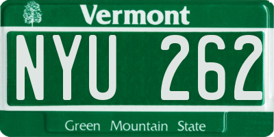 VT license plate NYU262