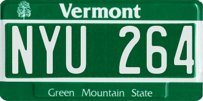 VT license plate NYU264