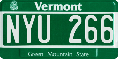 VT license plate NYU266