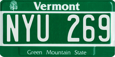 VT license plate NYU269