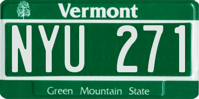 VT license plate NYU271