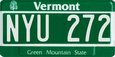 VT license plate NYU272