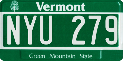 VT license plate NYU279