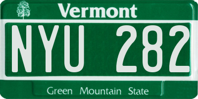 VT license plate NYU282