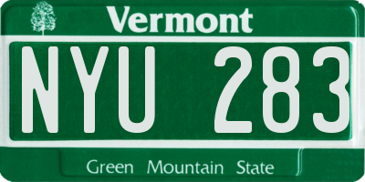VT license plate NYU283