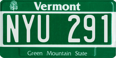 VT license plate NYU291