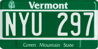 VT license plate NYU297
