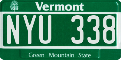 VT license plate NYU338