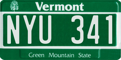 VT license plate NYU341