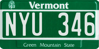 VT license plate NYU346
