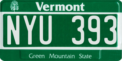 VT license plate NYU393