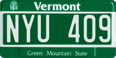 VT license plate NYU409