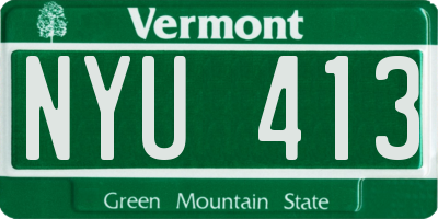 VT license plate NYU413