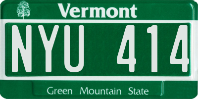 VT license plate NYU414