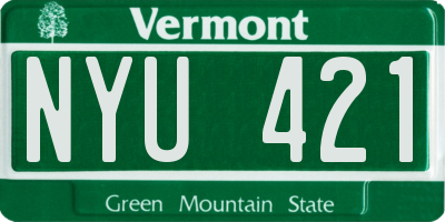 VT license plate NYU421