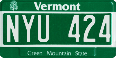 VT license plate NYU424