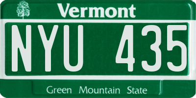 VT license plate NYU435