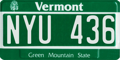 VT license plate NYU436