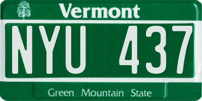 VT license plate NYU437