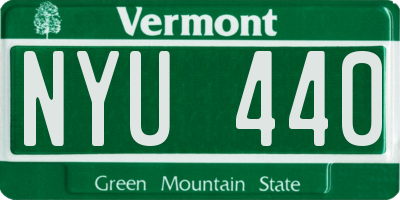 VT license plate NYU440