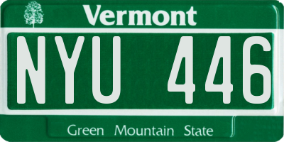 VT license plate NYU446