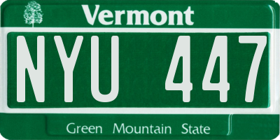 VT license plate NYU447