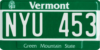 VT license plate NYU453