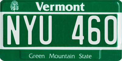 VT license plate NYU460