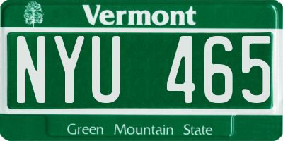 VT license plate NYU465