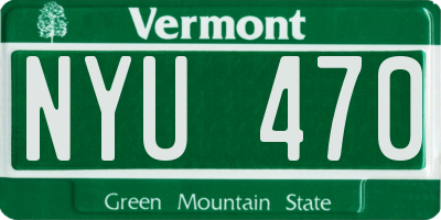 VT license plate NYU470
