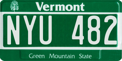 VT license plate NYU482