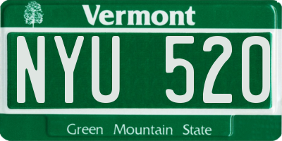 VT license plate NYU520