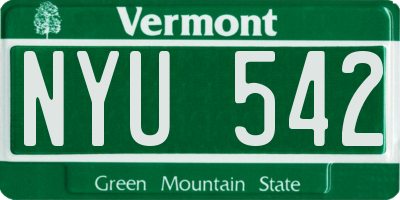 VT license plate NYU542