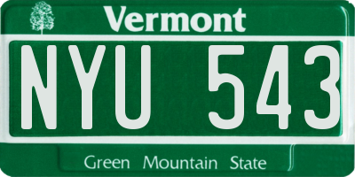 VT license plate NYU543